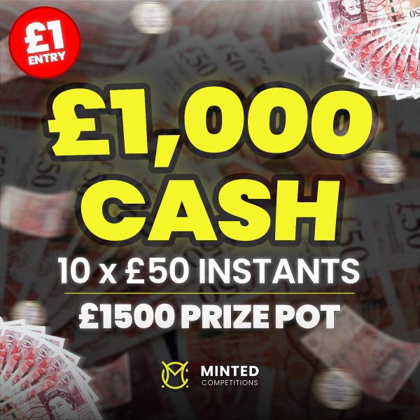 £1,500 Prize Pot | £1000 End Prize + 10x £50 Instant Wins